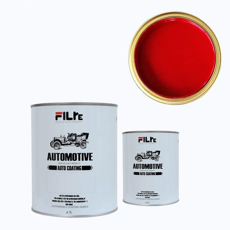 Alta concentración, buen color, pintura acrílica popular para automóviles, pintura para automóviles de alta croma, capa base HS 1K, rojo brillante 134