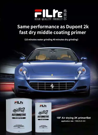 Focus 15f 2k Primer Excelente planitud buena adhensión Pintura acrílica de secado rápido y fácil pulido automático pintura automática