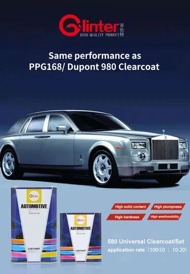 AutoCoat HS 580 Hardener (secado rápido) Fábrica china High Gloss Auto Paint Alta plenitud Alta enduría