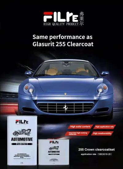 Glinter HS 255 Crown Hardener (Secado rápido) High Gloss Factory OEM/ODM Pintura automática Auto Pintura Buena resistencia Alta dureza Pintura de automóvil Reino