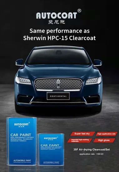 Glinter 35f secado de aire Clearcoat Varniz de alto brillo Auto Pintura automática buena regordeta buena dureza Pintura de automóvil