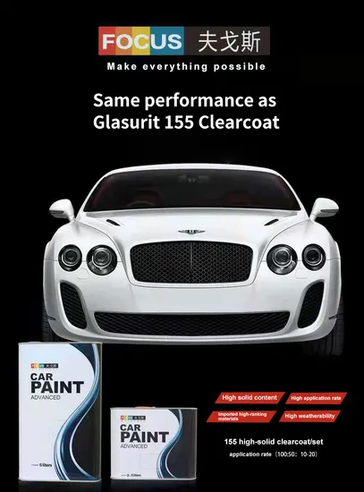 Glinter HS 155 Hardener de alto sólido (secado estándar) OEM Alta plumitud Pintura automática Alta dureza Alta pintura de automóvil de alto brillo.
