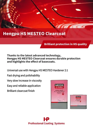 AutoCoat HS Destacando el endurecimiento (secado rápido) OEM Alta dureza Propiedad de nivelación Auto Pintura Automunía de la pintura del automóvil CAR REFINIS