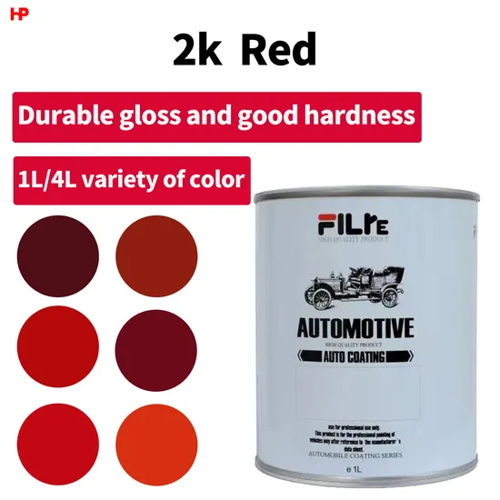 2k Topcoat filre HS Red Color OEM Durable High Chroma Auto Pintura Acrílico Buen Color Car Pintura Refinamiento