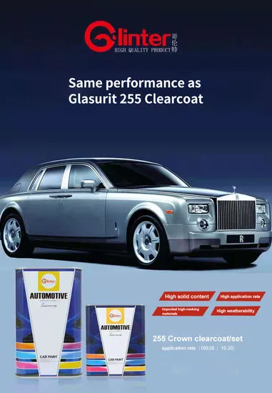 Mesteo HS 255 Crown Hardener (secado rápido) High Gloss Factory OEM/ODM Auto Pintura automática Buena resistencia Alta dureza Pintura de automóvil Reino