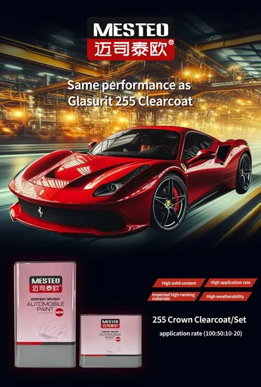 Mesteo HS Clearcoat Varnish Factory OEM High Gloss Pintura Auto Pintura Levantamiento Propiedad de pintura CAR PINTURA