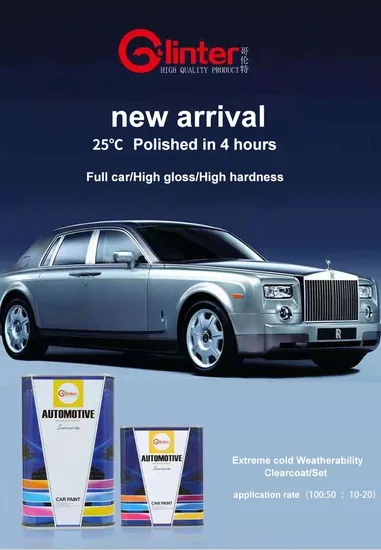 AutoCoat Extrema Colección de frío Clearcoat barniz alto brillo de alto brillo laca de pintura automática buena dureza