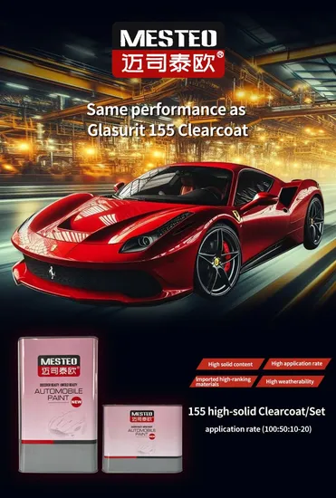 Mesteo HS Clearcoat Varnish Factory OEM High Gloss Pintura Auto Pintura Levantamiento Propiedad de pintura CAR PINTURA