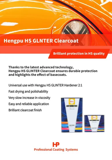 Mesteo HS Destacando ClearCoat OEM Propiedad de nivelación de alto brillo Propina acrílica Automomprescia