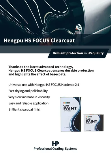 AutoCoat HS Destacando el endurecimiento (secado rápido) OEM Alta dureza Propiedad de nivelación Auto Pintura Automunía de la pintura del automóvil CAR REFINIS