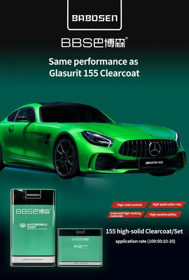 Babosen HS Clearcoat Varnish Factory OEM High Gloss Pintura Auto Pintura Estacionabilidad Nivelación Propiedad de pintura CAR PINTURA