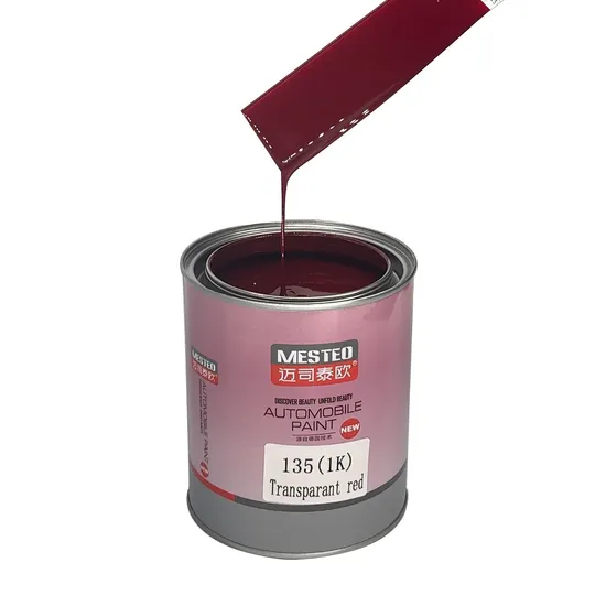 Filre HS 1K BaseCoat transparante rojo F135 buen color exw pintura automática fábrica al por mayor de fábrica de automóviles comúnmente usado pintura de refinamiento